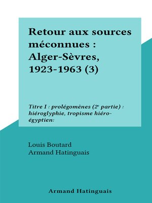 cover image of Retour aux sources méconnues